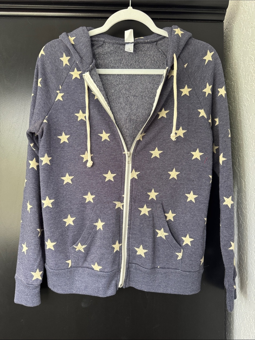Navy Star Print Zip Hoodie Jacket